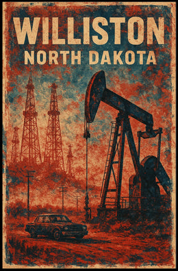 Williston Oil Heritage Vintage Industrial Poster