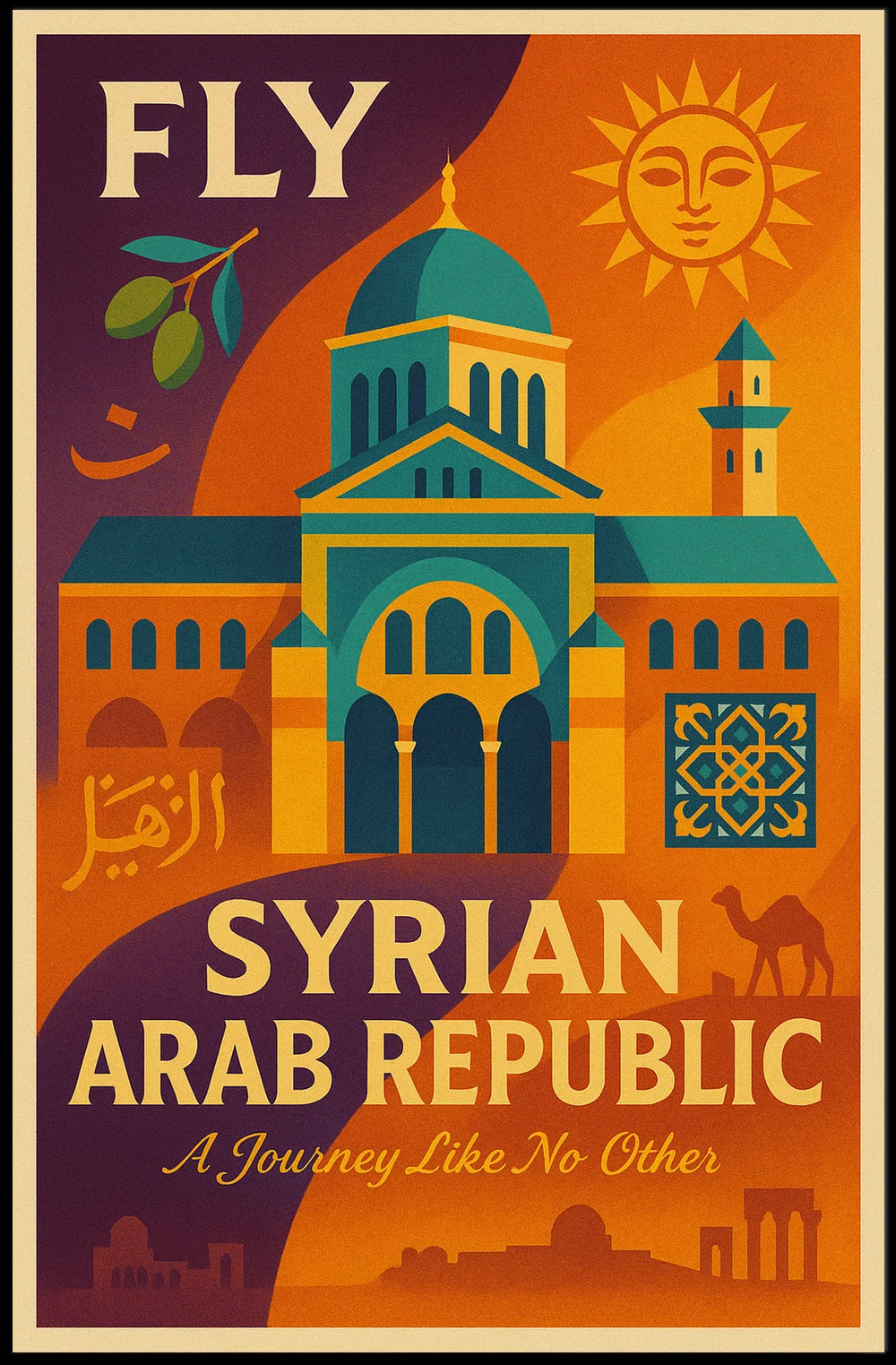 Vintage Syrian Travel Poster Explore Exotic Middle Eastern Heritage Travel Poster PosterGoat