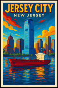 Jersey City Skyline Poster