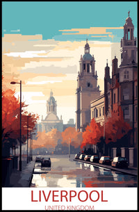 Liverpool Street Scene in Autumn: Urban or Cityscape Poster