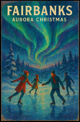 Fairbanks Aurora Christmas Poster