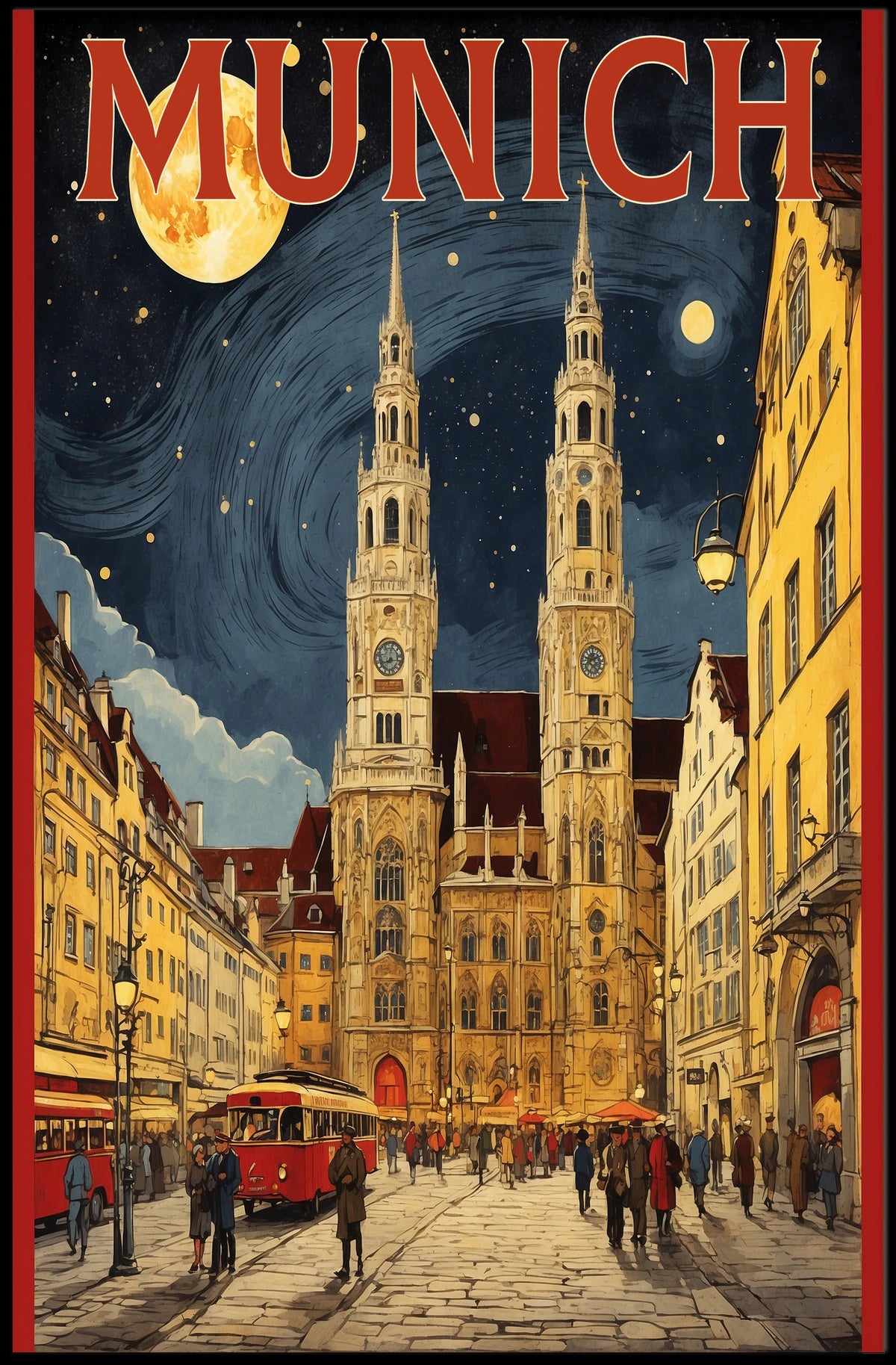 Munich Nightscape Poster