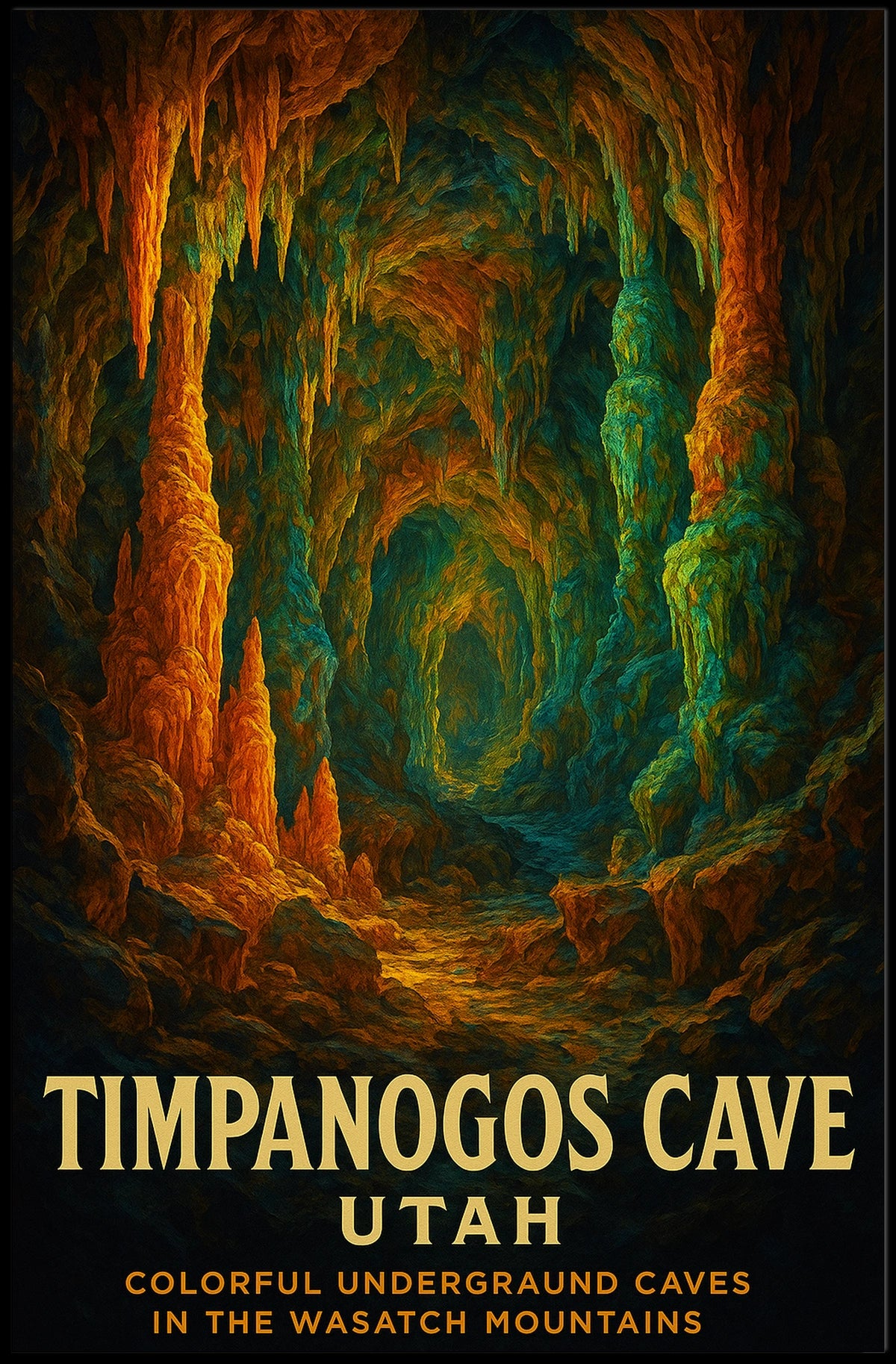 Timpanogos Cave UtahS Colorful Poster
