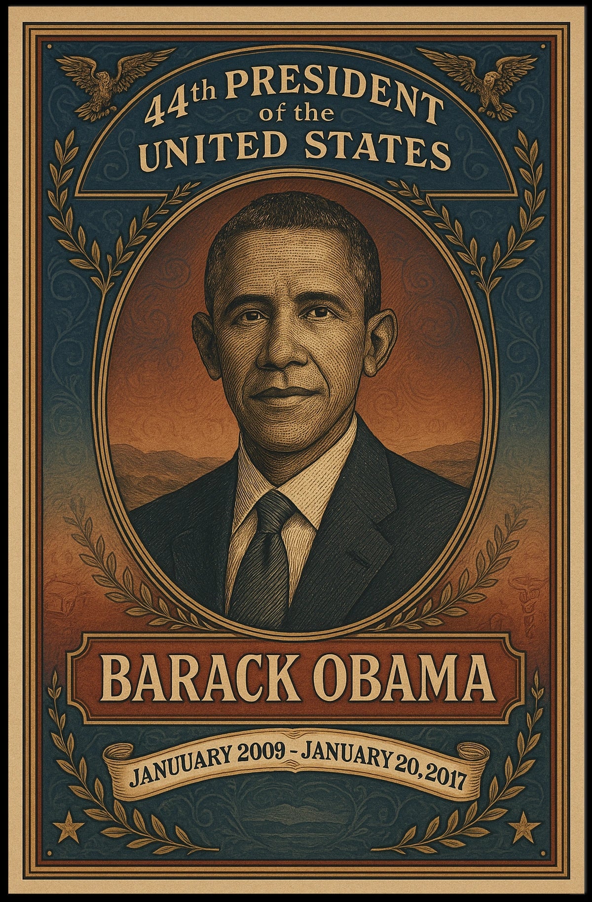 Barack Obama Presidential Historical Poster