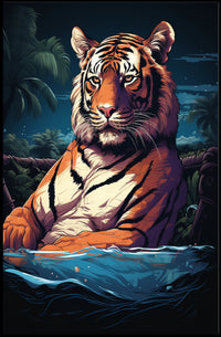 Tropical Tiger in Jungle Environment - Animal Poster
