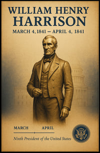 William Henry Harrison Vintage Historical Presidential Poster PosterGoat