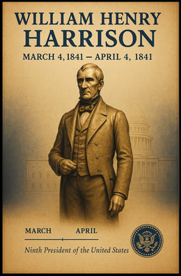 William Henry Harrison Vintage Historical Presidential Poster PosterGoat