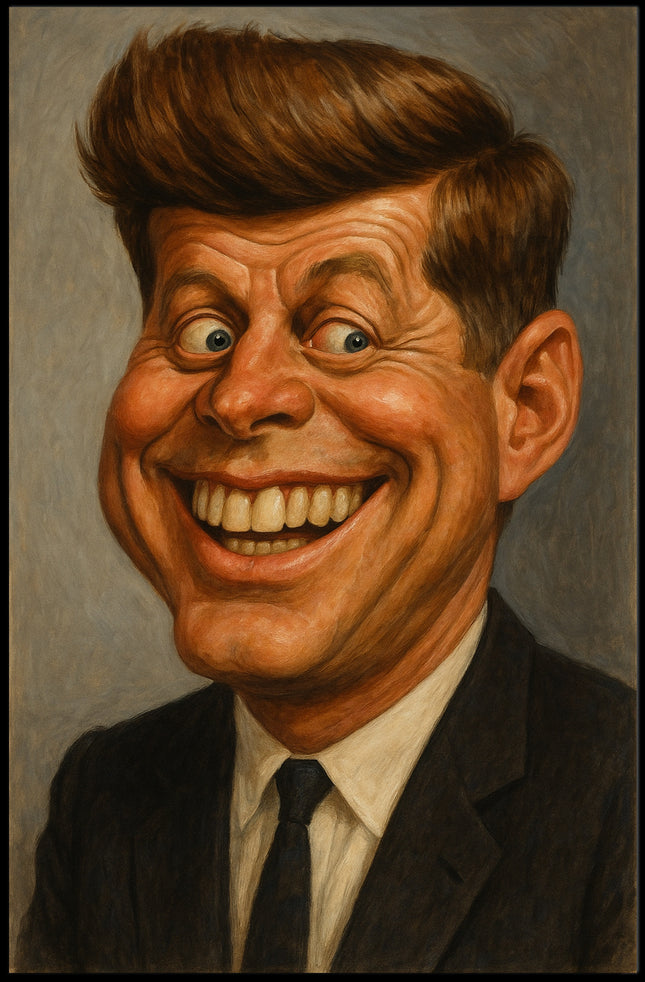 John F. Kennedy Caricature Poster