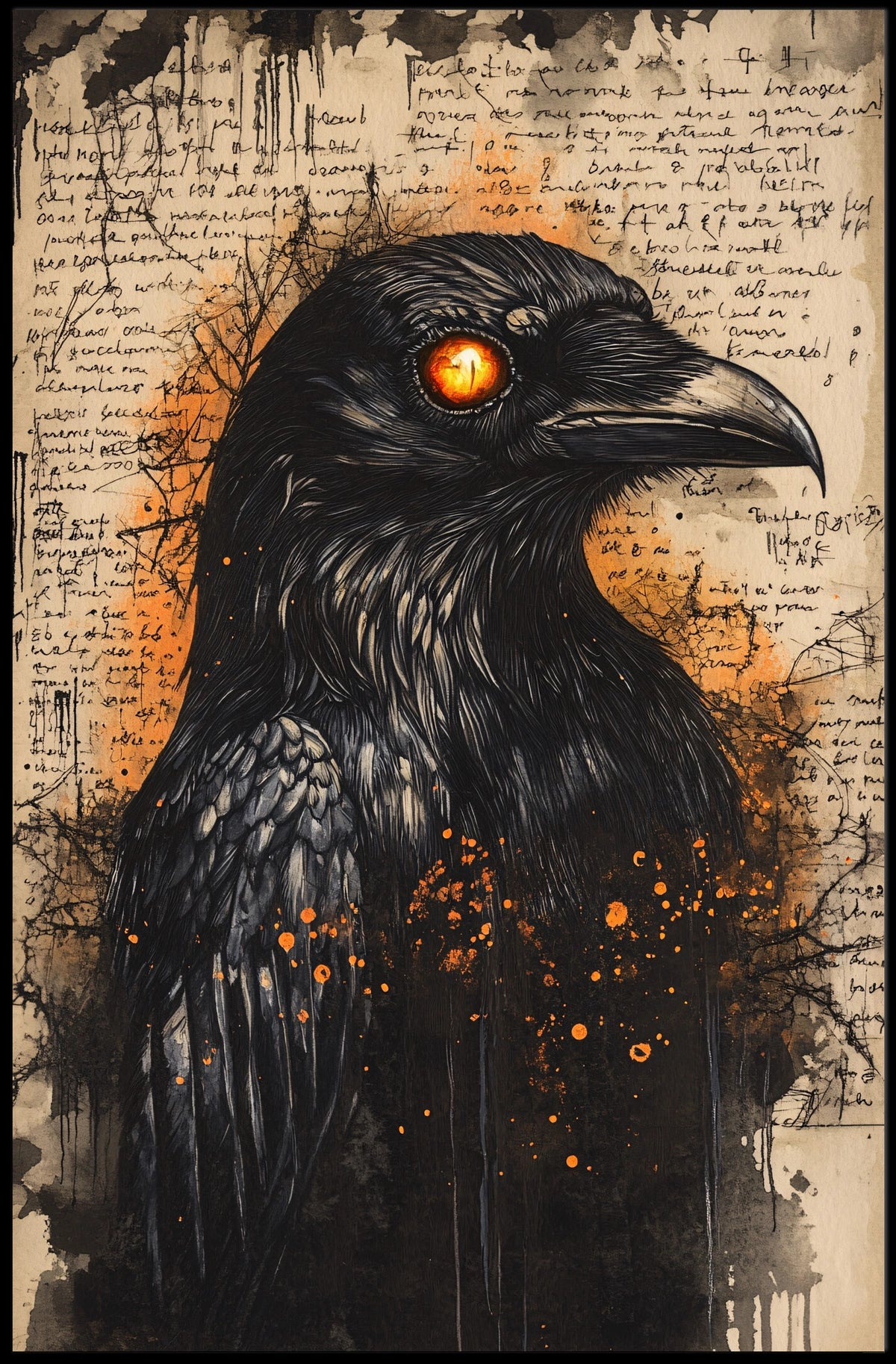 Mystical Raven Art Print Animal Poster