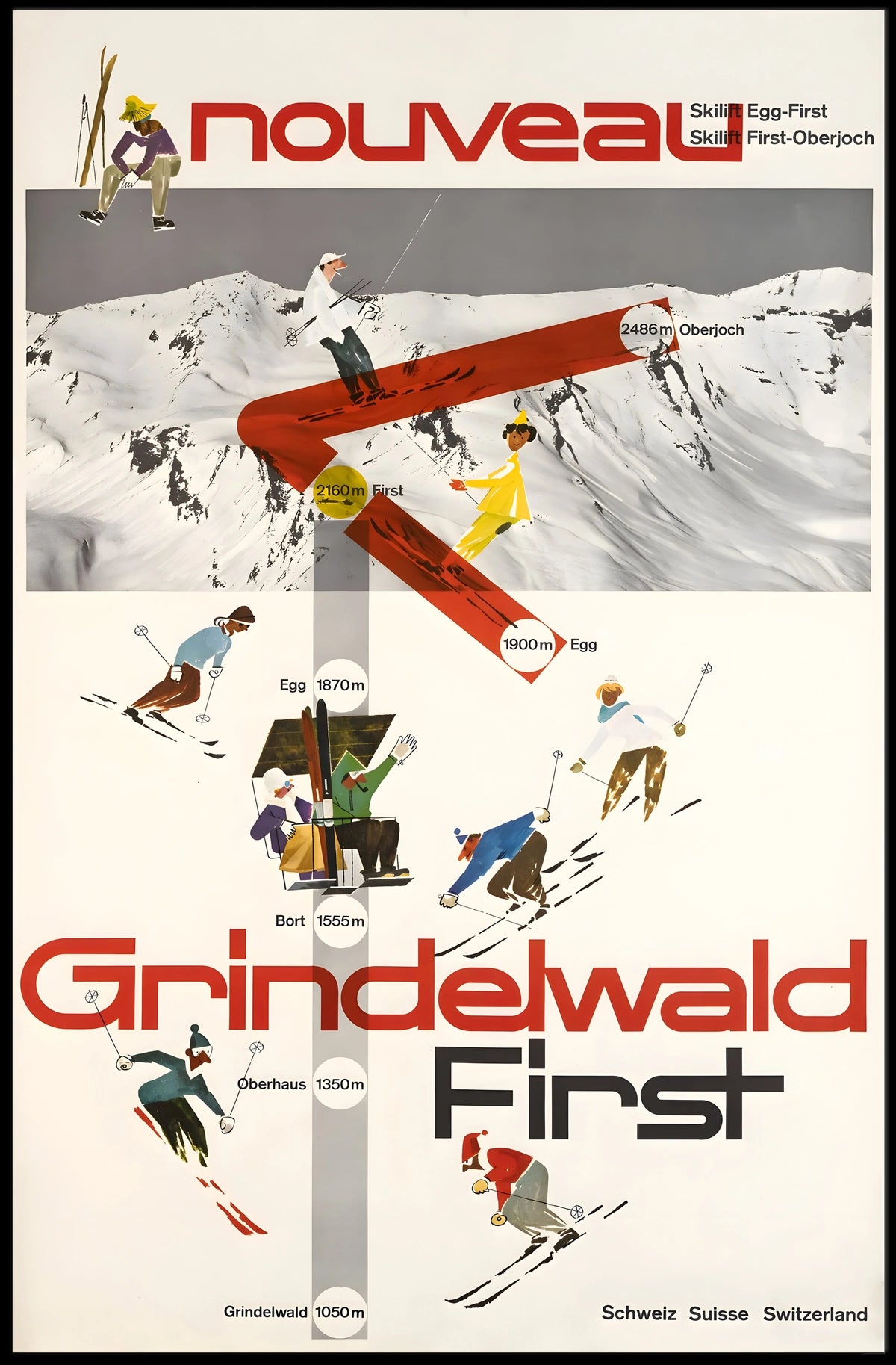 Grindelwald First Ski Resort Poster