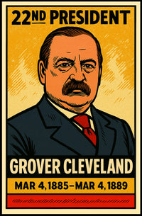 Grover Cleveland 22nd President of the United States Inked Comic Style Poster