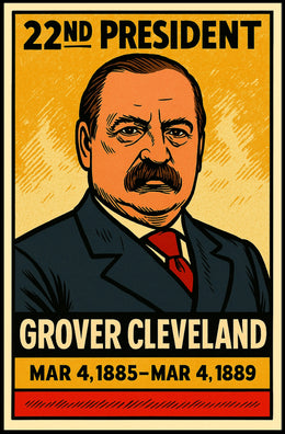 Grover Cleveland 22nd President of the United States Inked Comic Style Poster