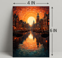 Dreamscape Canal At Sunset Poster