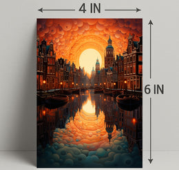 Dreamscape Canal At Sunset Poster