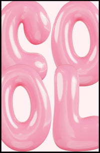 Pastel Pink Abstract Letters Artistic Poster PosterGoat