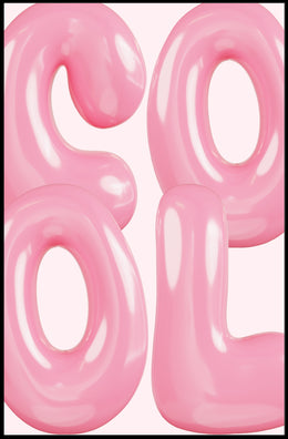 Pastel Pink Abstract Letters Artistic Poster PosterGoat