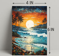 Vibrant Sunset Beach Poster