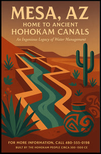 Ancient Hohokam Canals in Mesa Cultural Heritage Poster
