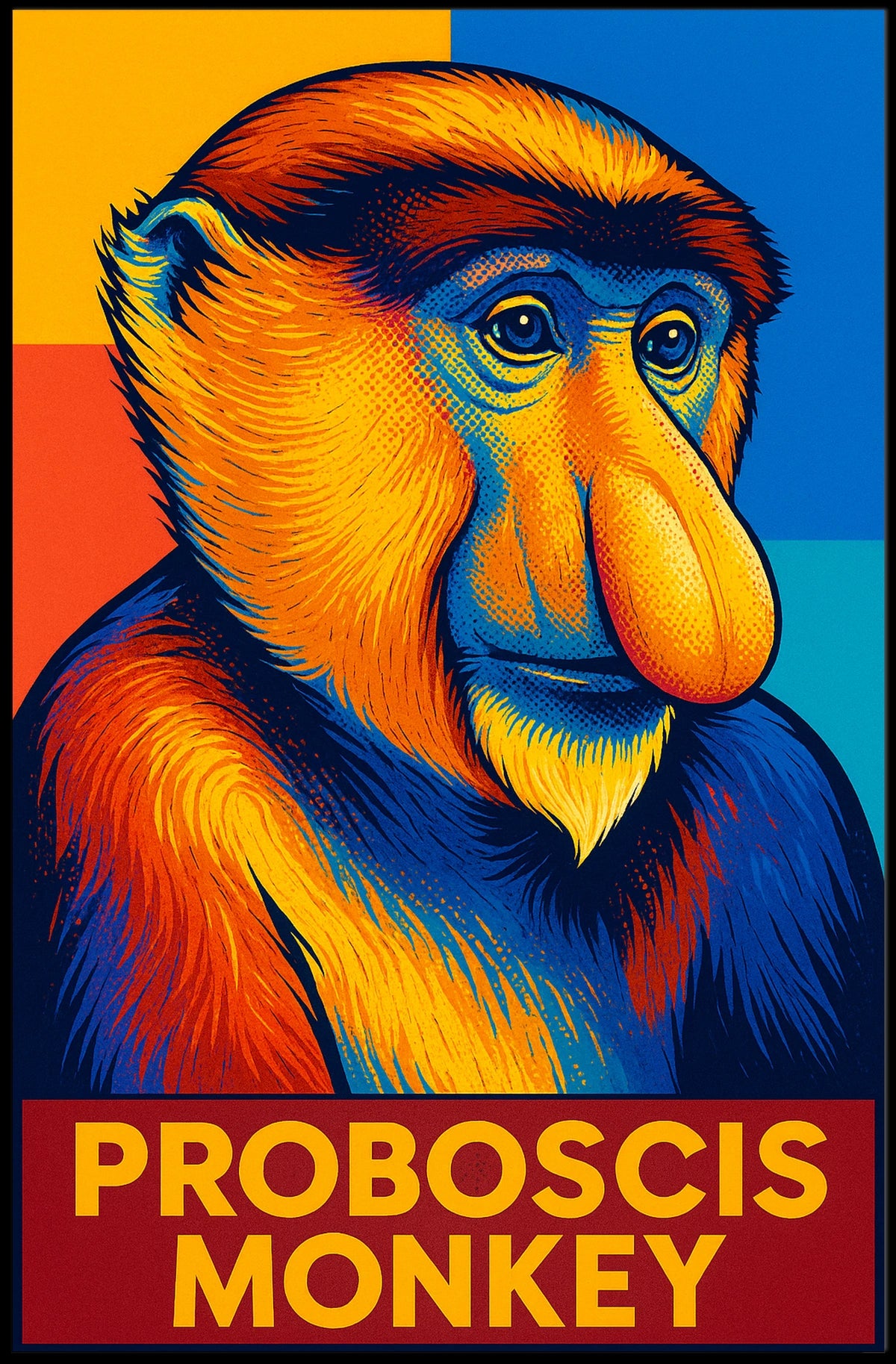 Proboscis Monkey Art Poster