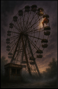 Eerie Ferris Wheel At Dusk Poster