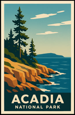 Acadia National Park Scenic Vintage Nature Lovers Poster