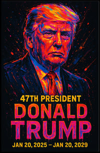 Trump Modern Resolve Neon Futurism Poster