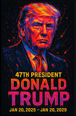 Trump Modern Resolve Neon Futurism Poster