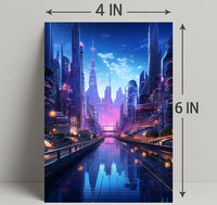 Futuristic Cityscape At Twilight Poster