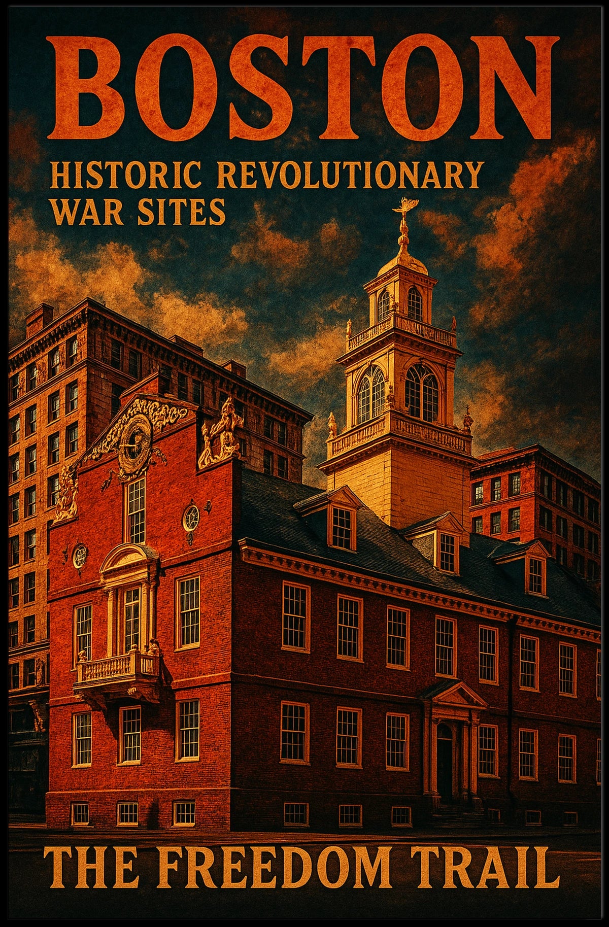 Bostons Historic Revolutionary War Sites Poster