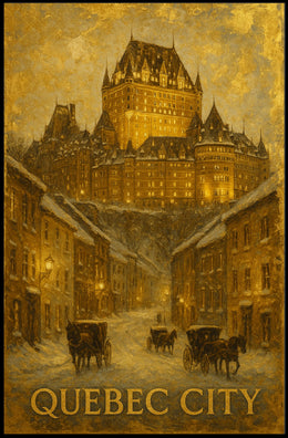 Quebec City Winter Scene Poster