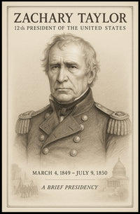 Zachary Taylor 12th President Sketch Poster Art Print for Home Decor PosterGoat