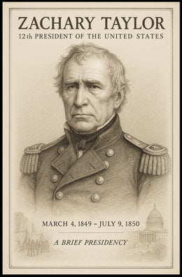 Zachary Taylor 12th President Sketch Poster Art Print for Home Decor PosterGoat