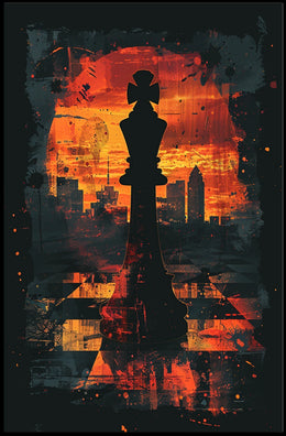 The Chess King At Sunset Poster