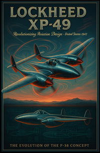 Lockheed XP 49 Aviation Poster Vintage Design Print