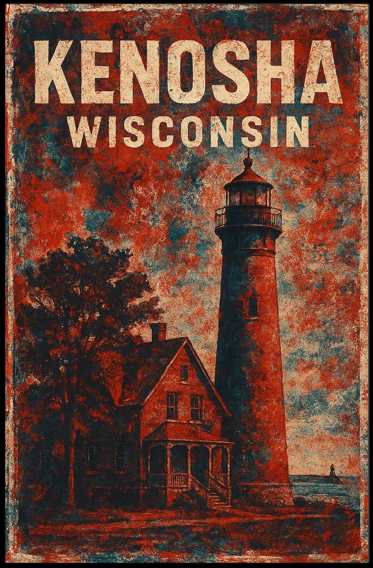 Kenosha, Wisconsin Lighthouse Poster