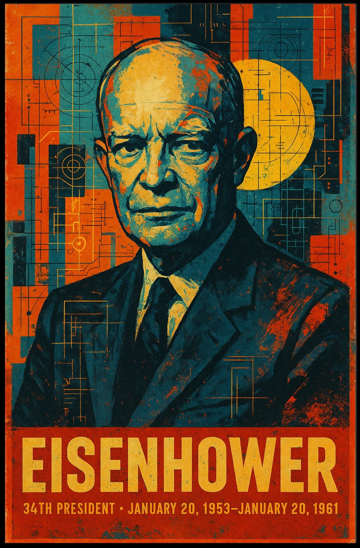 Dwight D. Eisenhower 34th President Poster
