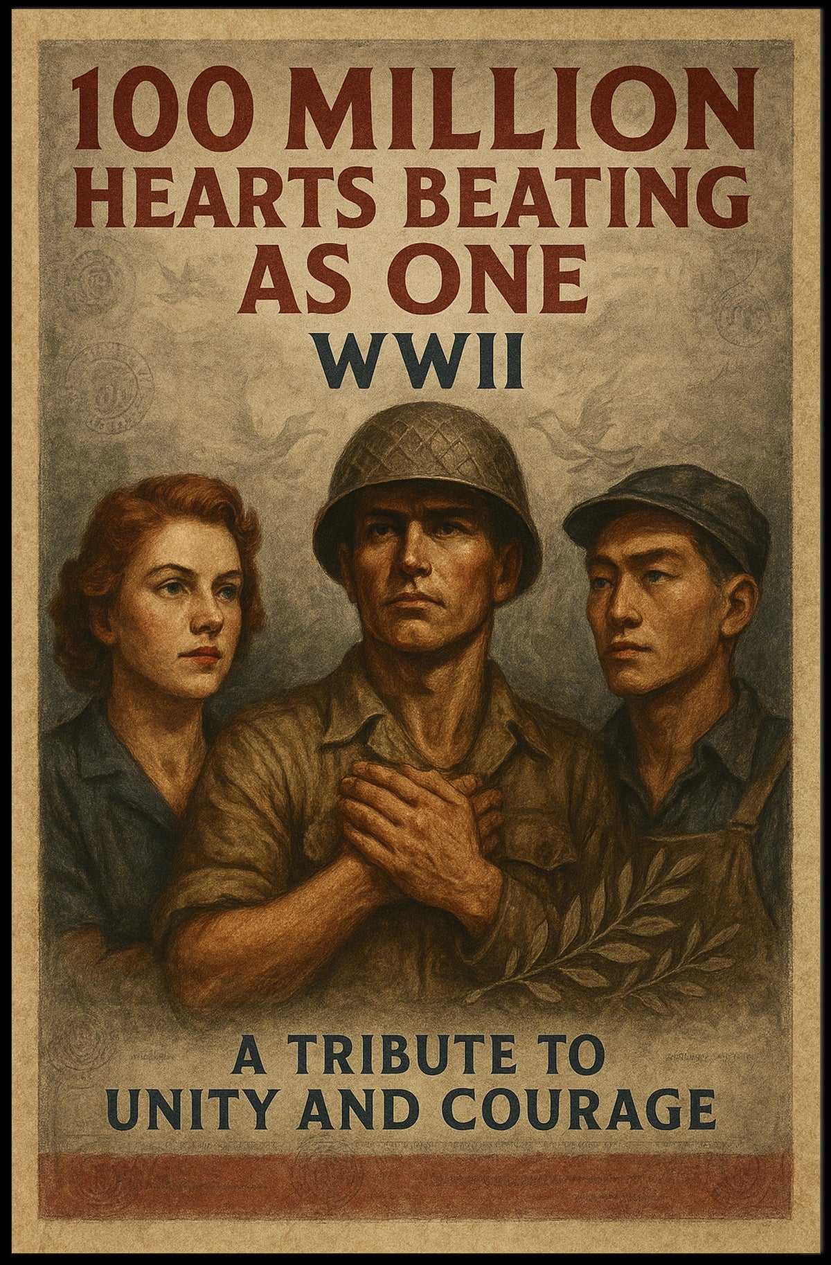 Unity and Courage WWII Tribute Poster