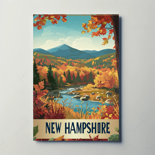 Vintage Travel Poster - New Hampshire Fall Colors