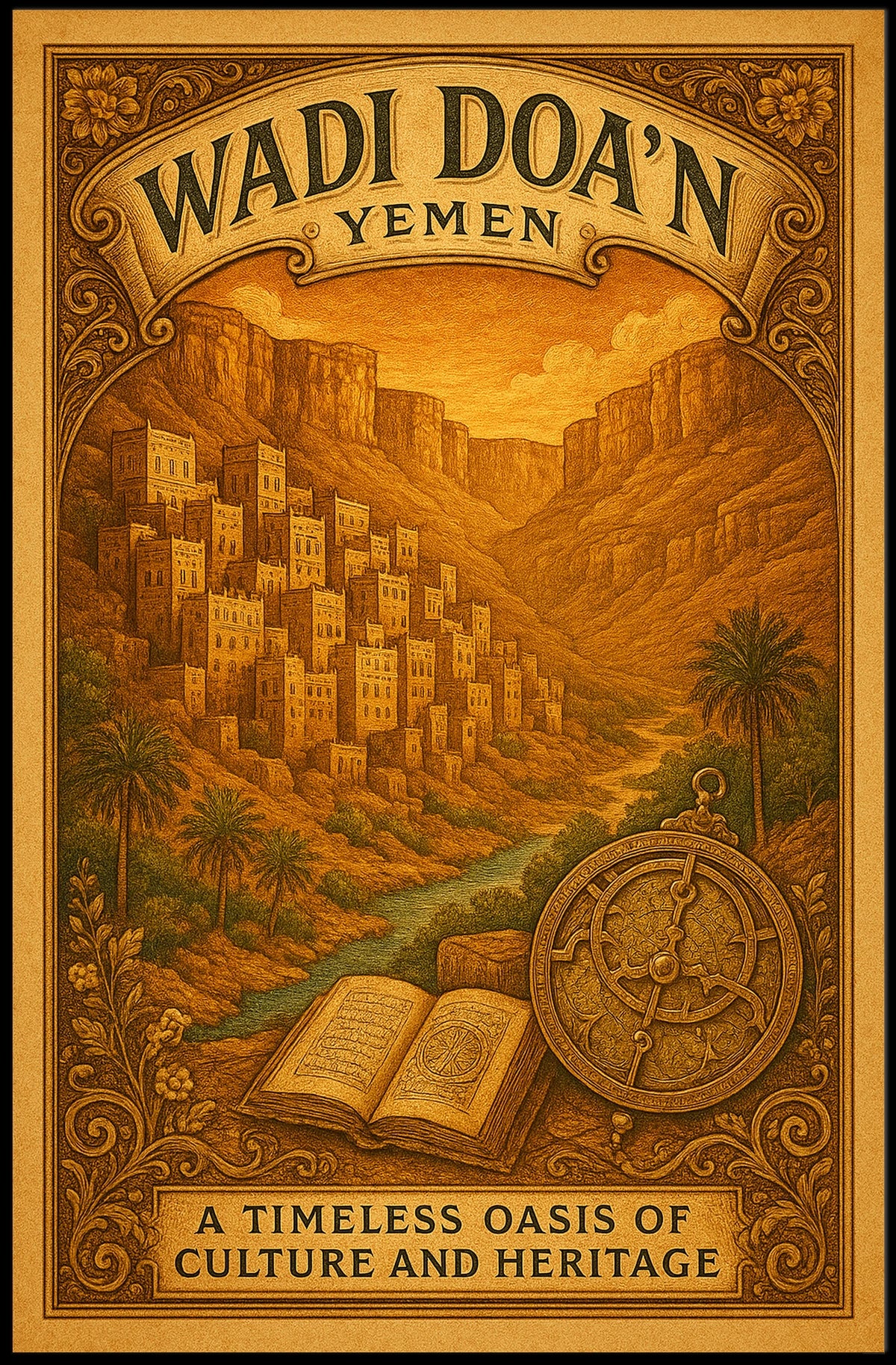 Wadi DoaN, Yemen A Timeless Oasis Poster