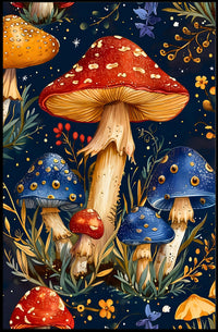 Enchanted Mushroom Forest Fantasy or Mythology Poster