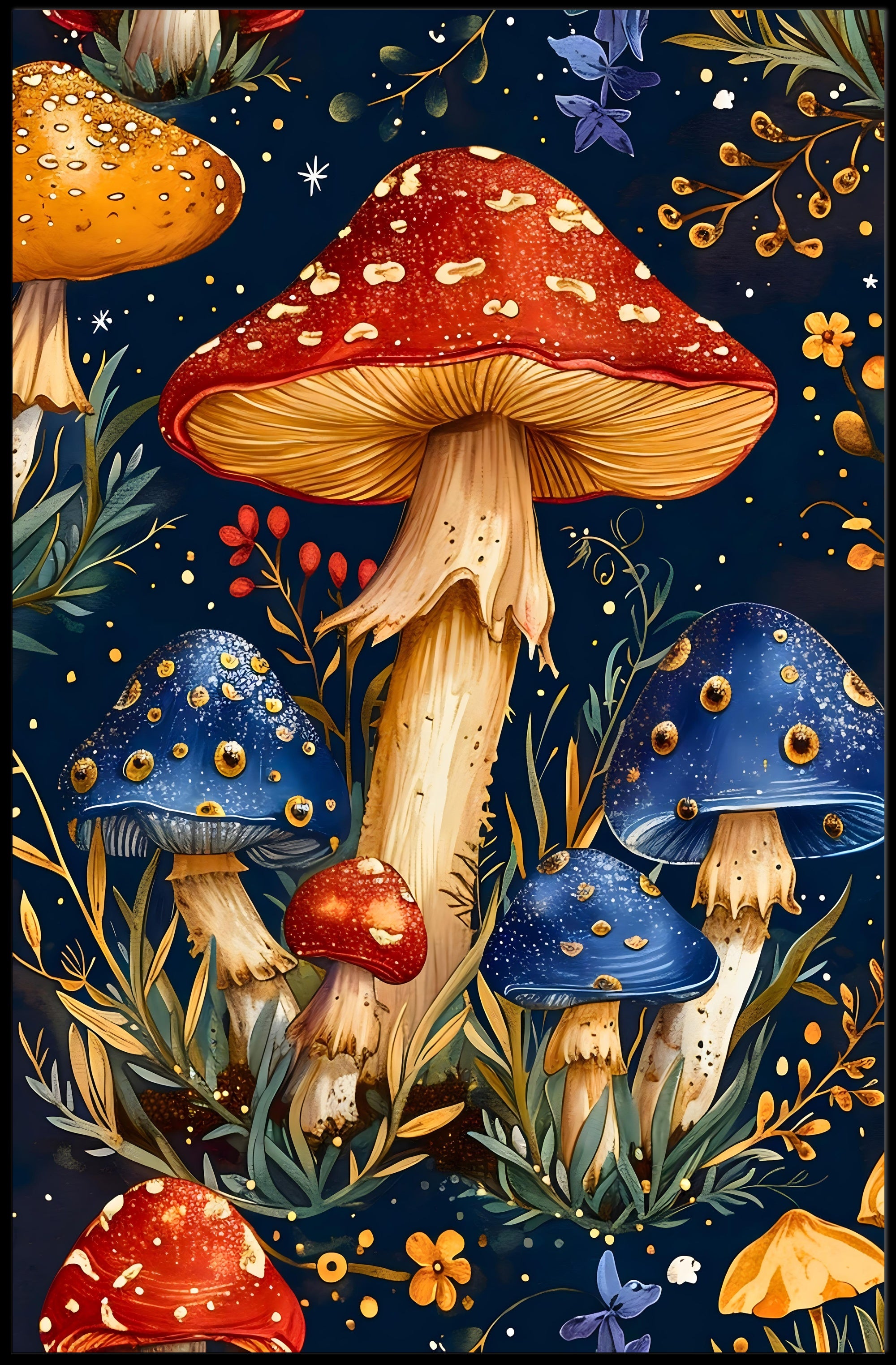 Enchanted Mushroom Forest Fantasy or Mythology Poster