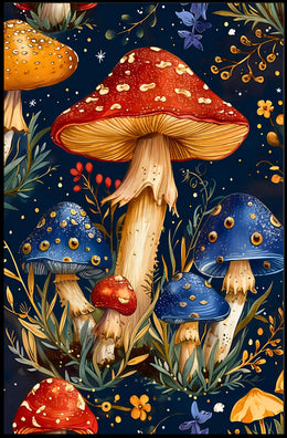 Enchanted Mushroom Forest Fantasy or Mythology Poster