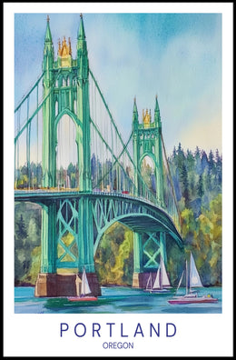 St. Johns Bridge in Portland Poster PosterGoat