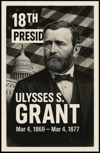 Ulysses S. Grant 18th President of the United States Digital Montaje Poster