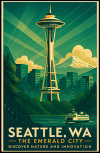 Seattle, WA The Emerald City Poster