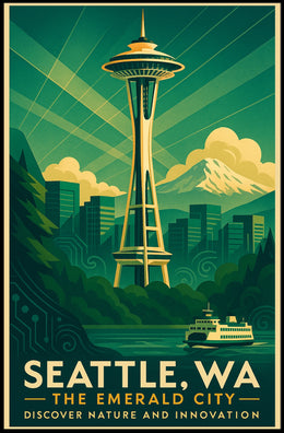 Seattle, WA The Emerald City Poster
