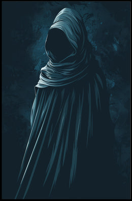 Mysterious Cloaked Figure Gothic Surreal Art Poster PosterGoat