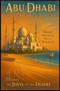Abu Dhabi Travel Marvels: Discover Architectural Wonders Travel Poster