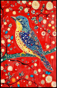 Vibrant Bird Poster Dotted Wonderland Art Print