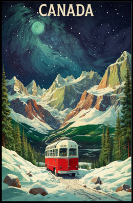 Scenic Canadian Rockies Train Travel Poster